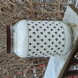Vintage Large Canister Brown And Clear Flour Inside Not Included